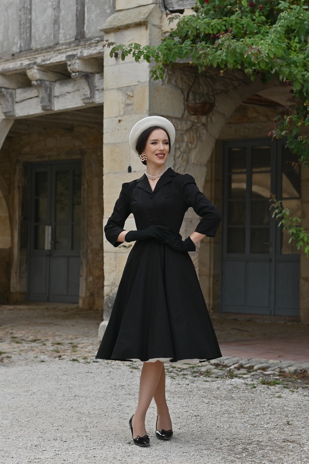 Alyssa Black Swing Dress in Extended Sizing